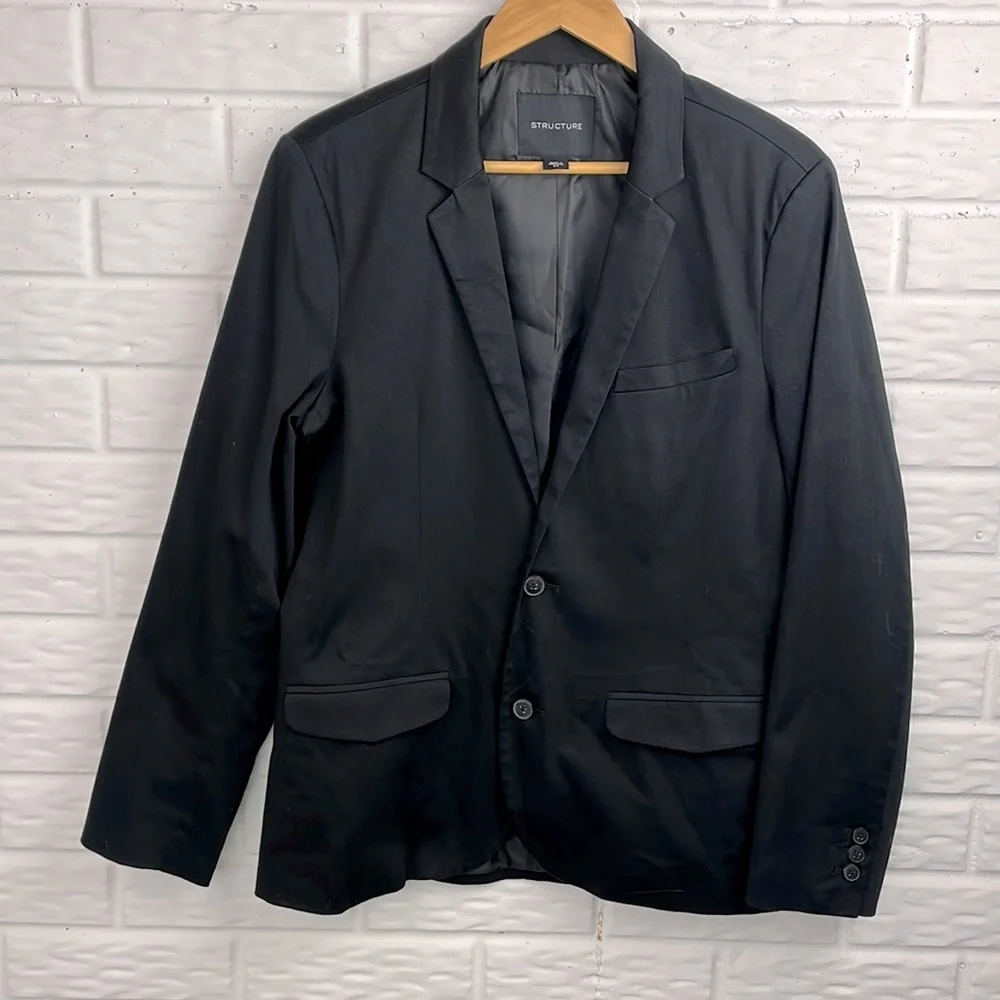 STRUCTURE BLAZER CASUAL TWO BUTTON COTTON SPANDEX LINED MENS SIZE SMALL